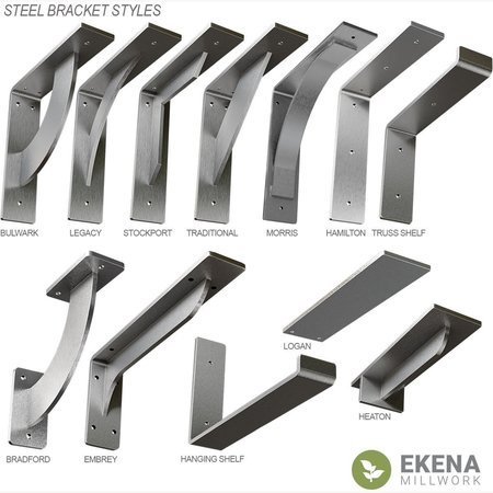 Ekena Millwork Hamilton Steel Bracket, Unfinished 2"W x 24"D x 24"H BKTM02X24X24HACRS